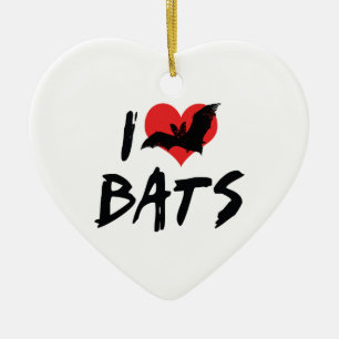 Adorno De Cerámica Amo Murciélagos del Corazón