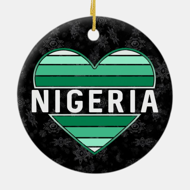 Adorno De Cerámica Amo Nigeria, corazón nigeriano (Atrás)