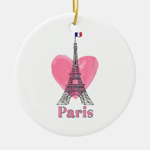 Adorno De Cerámica Amo París Torre Eiffel Francia Regalo