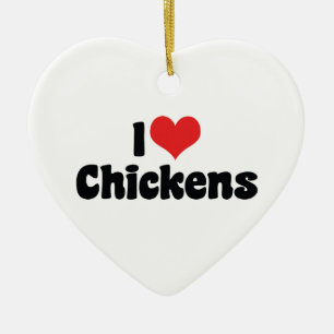 Adorno De Cerámica Amo Pollos Corazón - Amante de los Pollos