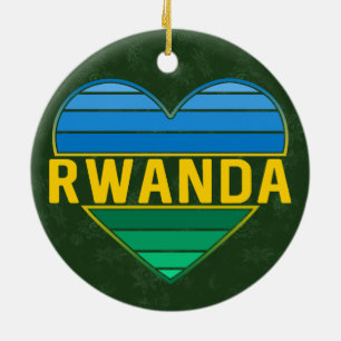 Adorno De Cerámica Amo Ruanda, el corazón ruandés ruandés