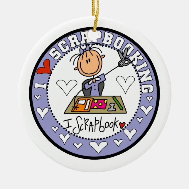 Adorno De Cerámica Amo Scrapbooking (Frente)