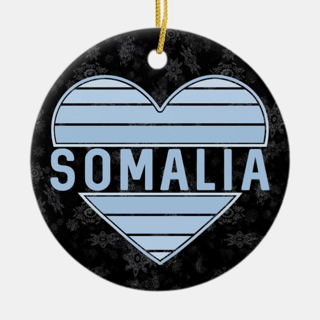 Adorno De Cerámica Amo Somalia, corazón somalí (Frente)