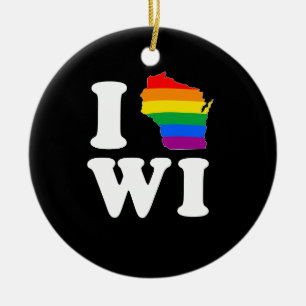 ADORNO DE CERÁMICA AMO WISCONSIN GAY - BLANCO - .PNG