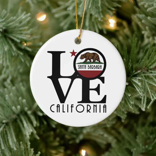 Adorno De Cerámica AMOR A Santa Barbara California (Árbol)