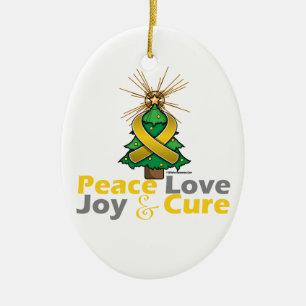 Adorno De Cerámica Amor, alegría y curación de la paz del navidad d
