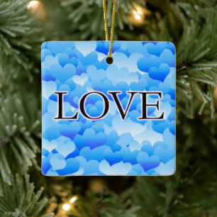Adorno De Cerámica Amor azul