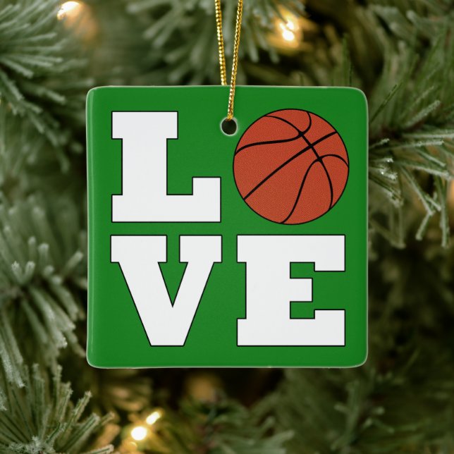 Adorno De Cerámica AMOR Baloncesto Navidades rojos y verdes (Árbol)