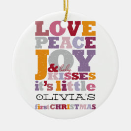 Adorno De Cerámica Amor colorido Paz Alegría Y Besos De Bebé Cortos F