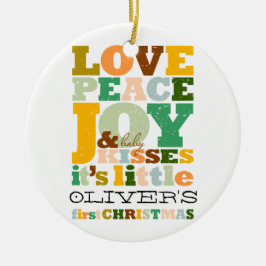 Adorno De Cerámica Amor colorido Paz Alegría Y Besos De Bebé Cortos F