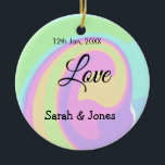 Adorno De Cerámica Amor compromiso boda pareja colorido bohpattern<br><div class="desc">diseño</div>