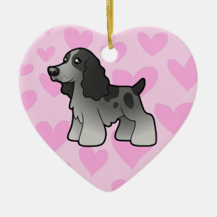 Adorno De Cerámica Amor de cocker spaniel del inglés
