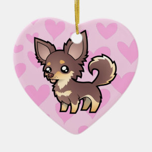 Adorno De Cerámica Amor de la chihuahua (añada su propio mensaje)