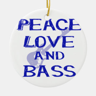Adorno De Cerámica amor de la paz y guitarra azul del bernice w del