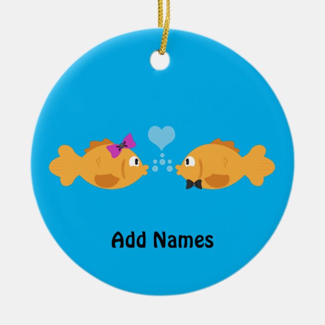 Adorno De Cerámica amor de los pescados (Frente)