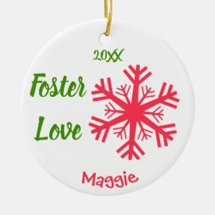 Adorno De Cerámica Amor de los Pies - Adopción de copos de nieve rosa