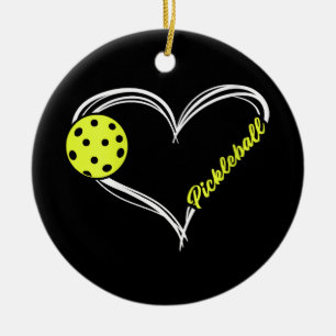 Adorno De Cerámica Amor de Mujeres Pickleball - partido de pickleball