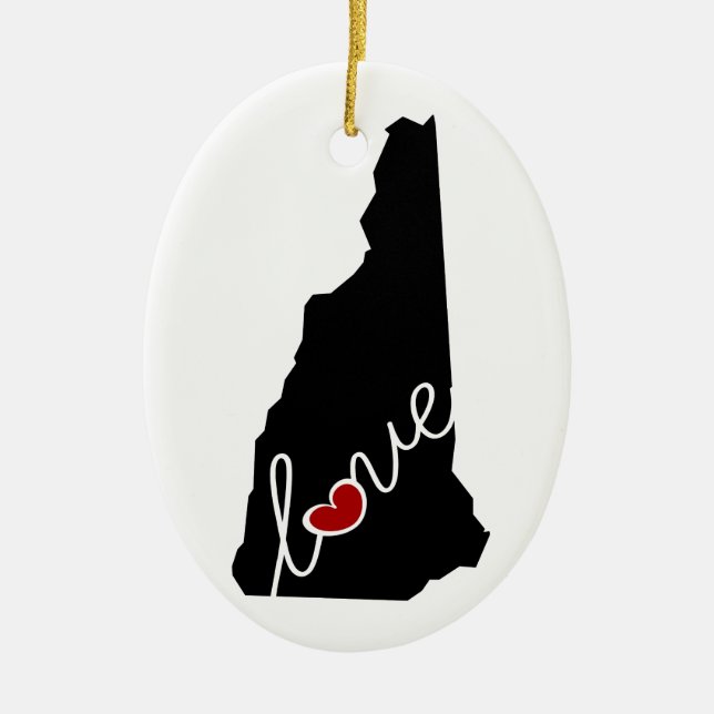 Adorno De Cerámica ¡Amor de New Hampshire!  Regalos para los amantes (Frente)