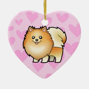 Adorno De Cerámica Amor de Pomeranian