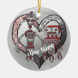 Adorno De Cerámica amor de robot de ciencia ficción
