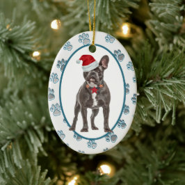 Adorno De Cerámica Amor deja huellas de Bulldog francés