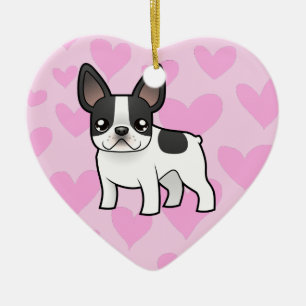 Adorno De Cerámica Amor del bulldog francés (añada su propio mensaj