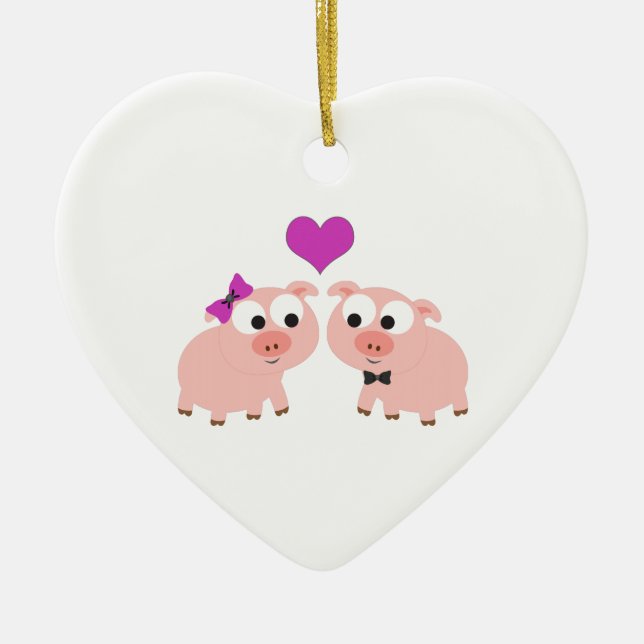 Adorno De Cerámica Amor del cerdo (Frente)