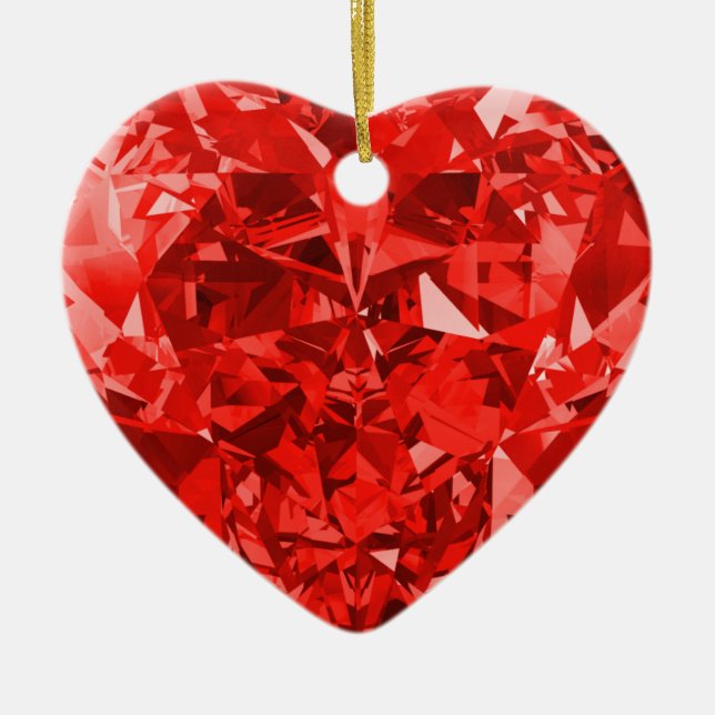 Adorno De Cerámica Amor del corazón rojo (Frente)