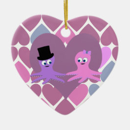 Adorno De Cerámica Amor del pulpo con antecedentes cardíacos