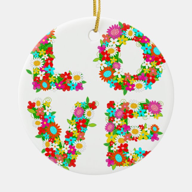 Adorno De Cerámica amor floral (Frente)