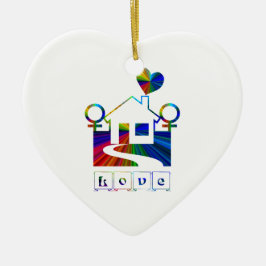 Adorno De Cerámica AMOR gay del hogar del arco iris