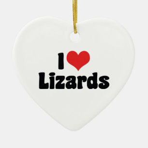 Adorno De Cerámica Amor Lagartos Corazón - Amante Reptil