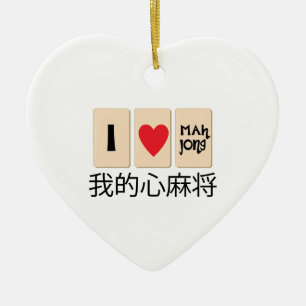 Adorno De Cerámica Amor Mah Jong