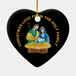 ADORNO DE CERÁMICA AMOR NAVIDEÑO DE LA SAGRADA FAMILIA