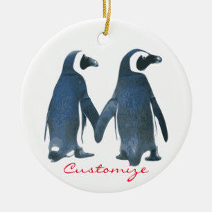 Adorno De Cerámica Amor pájaros Pingüino Pareja Thunder_Cove