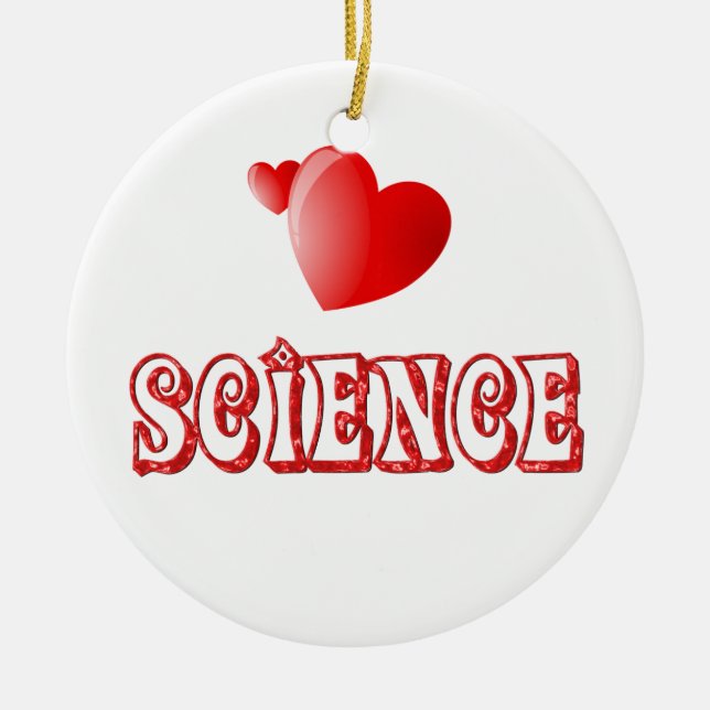 Adorno De Cerámica Amor para la ciencia (Frente)