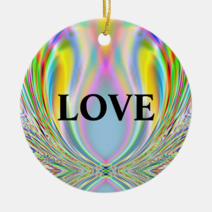 ADORNO DE CERÁMICA "AMOR - PAZ"