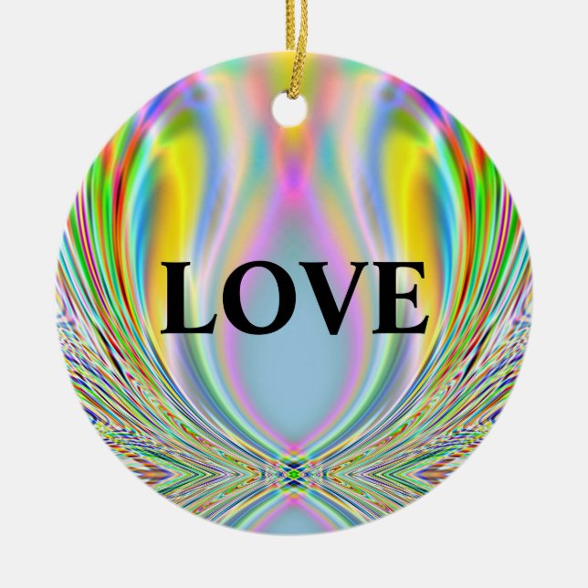 ADORNO DE CERÁMICA "AMOR - PAZ" (Frente)