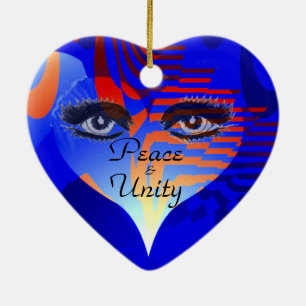 Adorno De Cerámica Amor, Paz y Unidad _