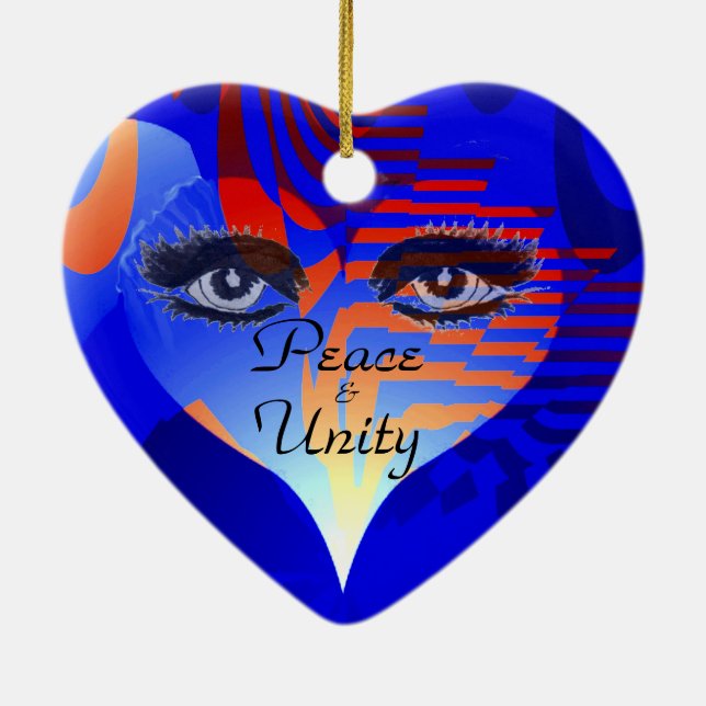 Adorno De Cerámica Amor, Paz y Unidad _ (Atrás)