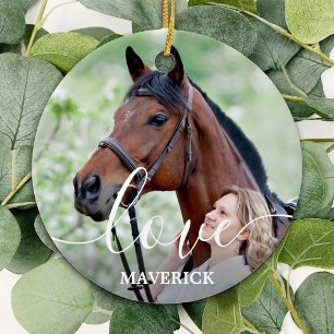 Adorno De Cerámica Amor Personalizado 2 Foto Caballo Lover