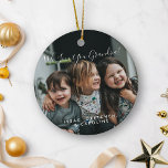 Adorno De Cerámica Amor personalizado: foto de abuelo escrita a mano<br><div class="desc">Amor personalizado,  foto del abuelo con un adorno de tipografía manuscrita (todo el texto puede ser personalizado para que puedas personalizarlo con el nombre por el que se llama al abuelo en tu familia)</div>