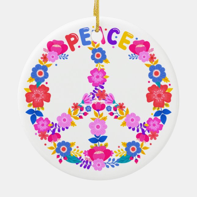 Adorno De Cerámica Amor por la paz (Atrás)