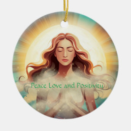 Adorno De Cerámica Amor por la paz y positividad