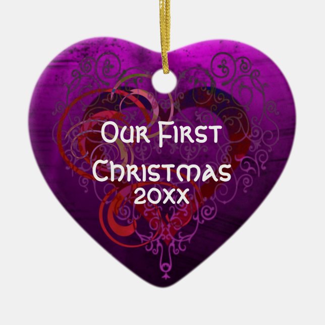 Adorno De Cerámica Amor púrpura (Frente)