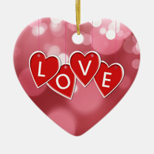 Adorno De Cerámica Amor que deja los corazones rojos