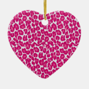 Adorno De Cerámica Amor Rockabilly "Leopardo Rosa"