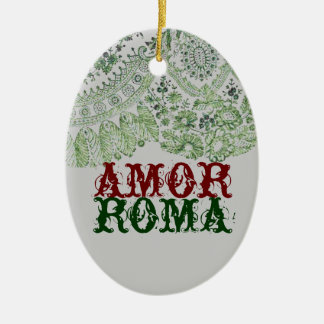 Adorno De Cerámica Amor Roma con el cordón verde