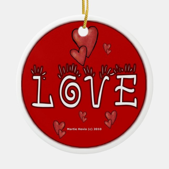 Adorno De Cerámica Amor - Una palabra positiva (Frente)