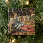 Adorno De Cerámica Amor y la doncella por John Stanhope<br><div class="desc">Amor y la doncella (1877) de John Stanhope es una pintura de arte fino victoriana pre-rafaelita vintage de amor y romance. Un ángel o Cupido (el dios del amor) se encuentra con una hermosa joven en el bosque. Acerca del artista: John Roddam Spencer Stanhope (1829-1908) fue un artista inglés a...</div>